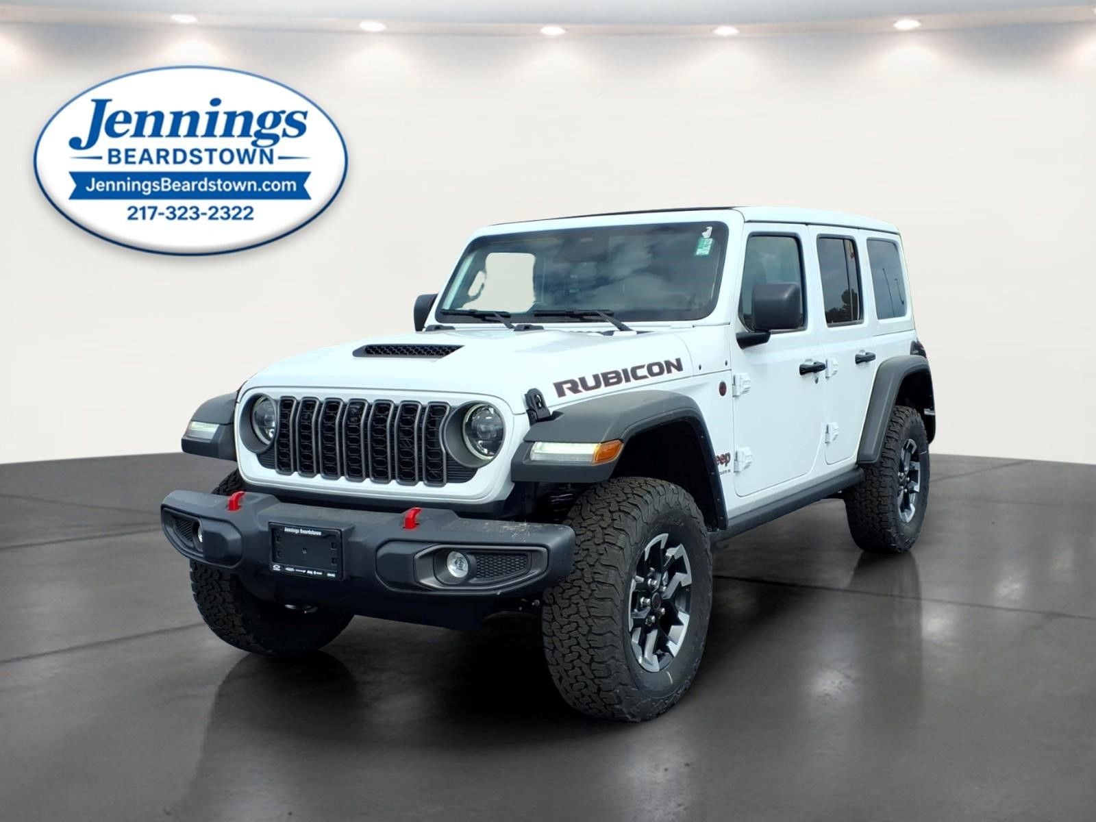 2026 Jeep Wrangler WRANGLER 4-DOOR RUBICON in Bright White Clear-Coat Exterior Paint — front three-quarter view