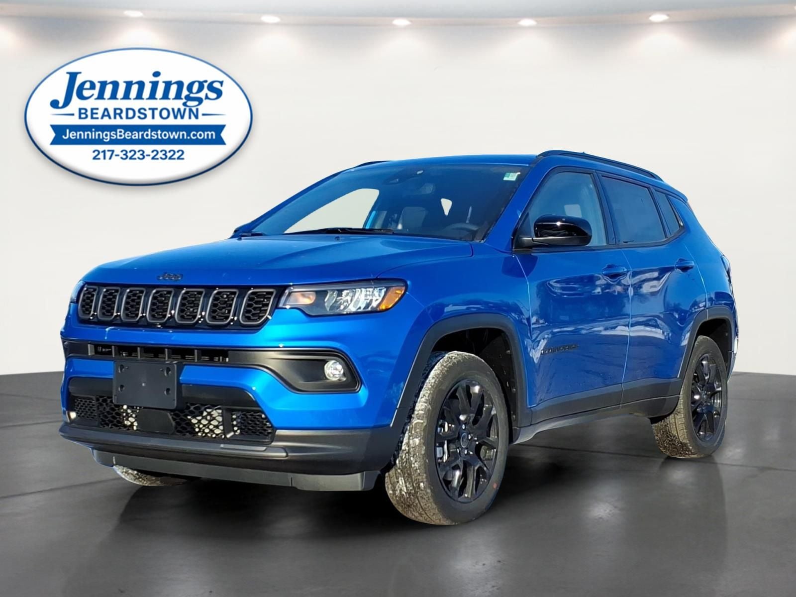 2026 Jeep Compass COMPASS LATITUDE ALTITUDE 4X4 in Hydro Blue Pearl-Coat Exterior Paint — front three-quarter view