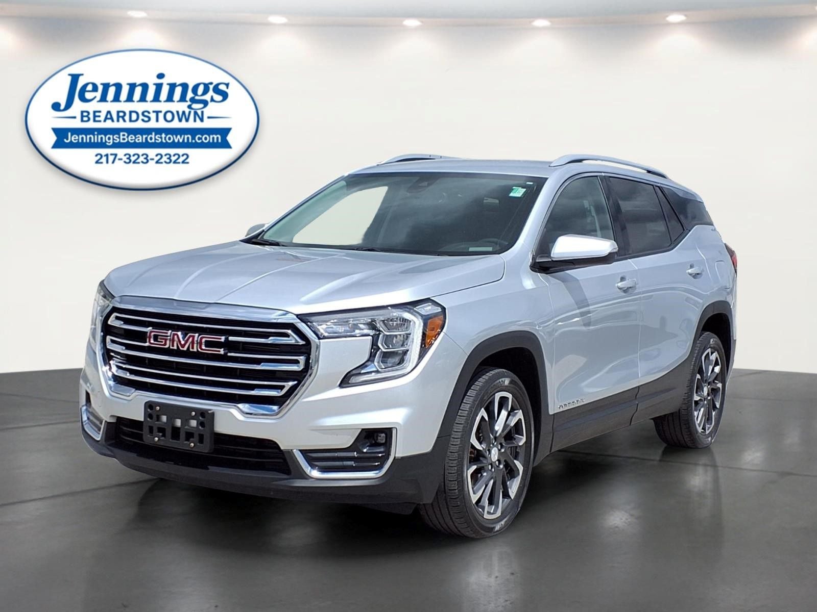 2022 GMC Terrain AWD SLT in Quicksilver Metallic — front three-quarter view